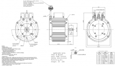 Электродвигатель ME1304 (BLDC) с жидкостным охлаждением 14.5 кВт
